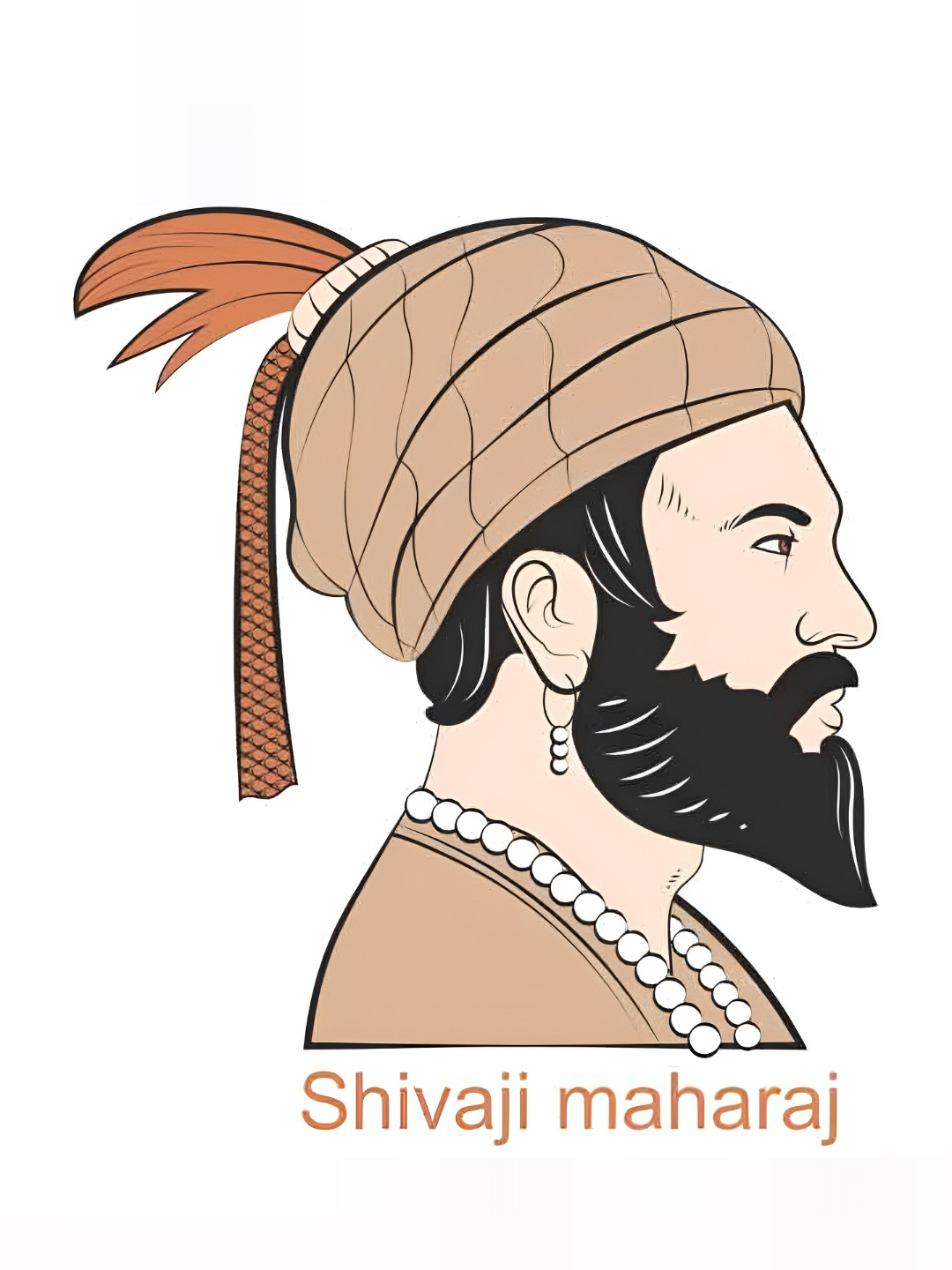 

Wallpics White & Brown Chatrapathi Shivaji Printed Waterproof Wall Sticker