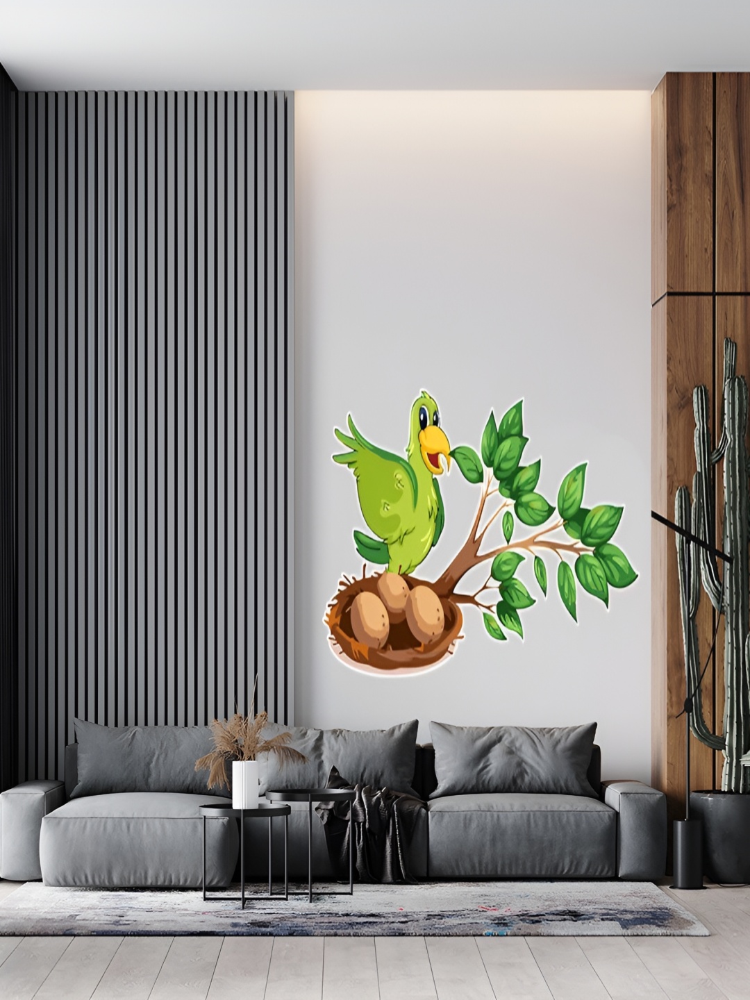 

Wallpics Green & Brown Printed Waterproof Wall Sticker