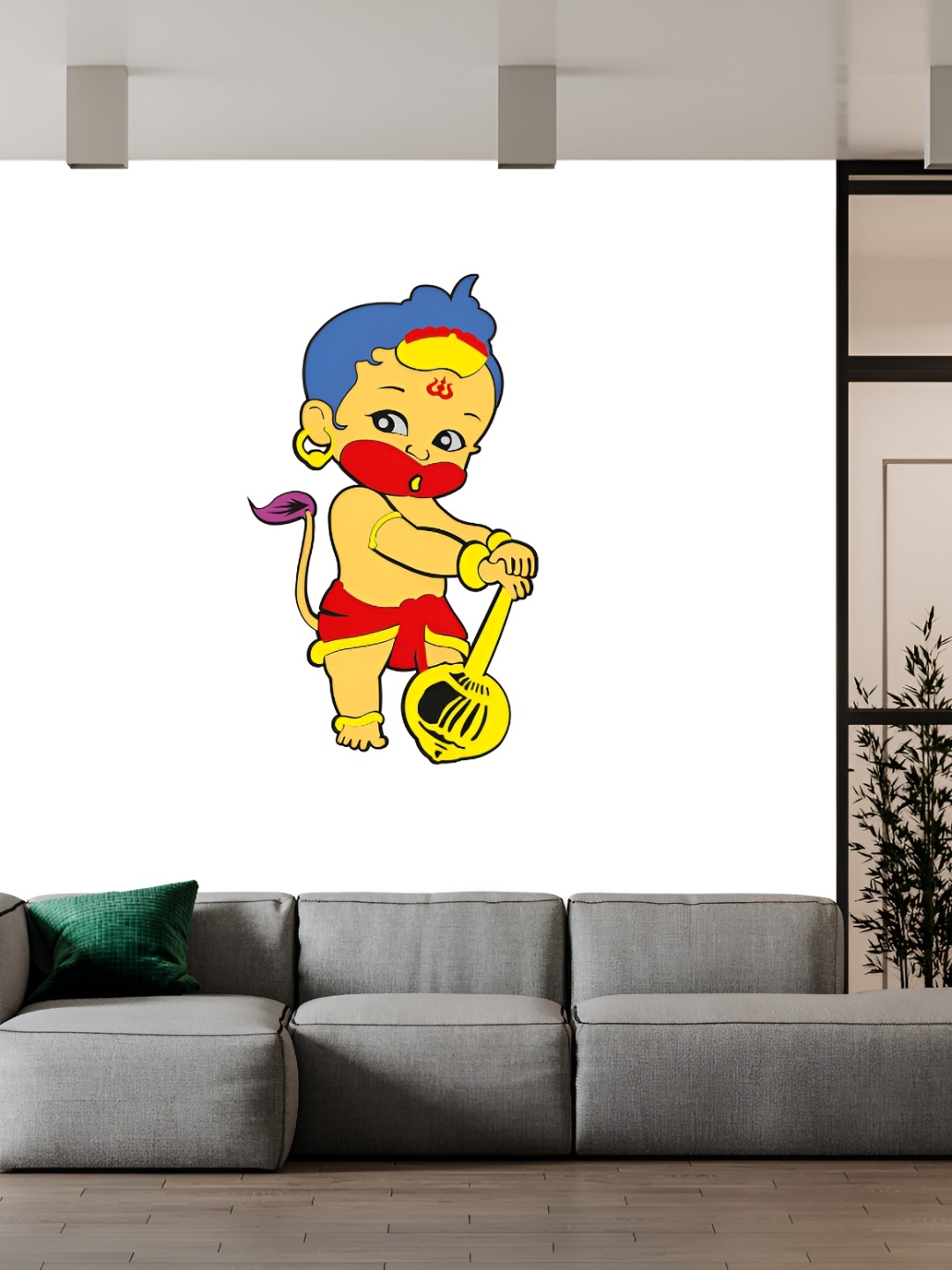 

Wallpics Yellow Printed Water-Proof Wall Sticker