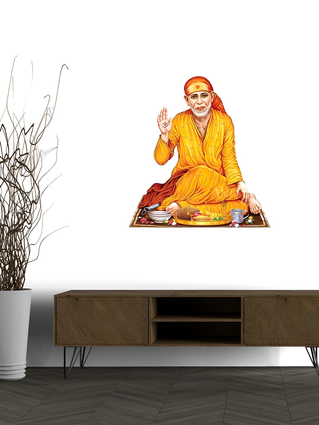 

Wallpics Orange-Coloured Printed Water Proof Wall Sticker