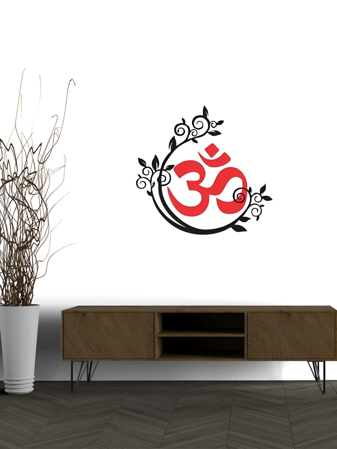 

Wallpics Red & Black Printed Waterproof Self-Adhesive Wall Sticker