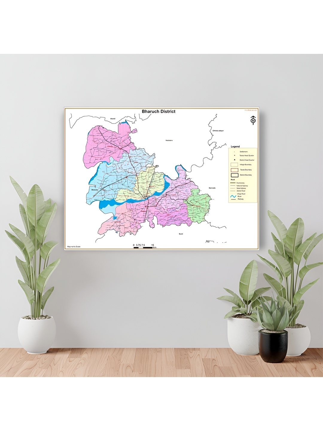 

Wallpics White & Blue Map Printed Waterproof Wall Sticker