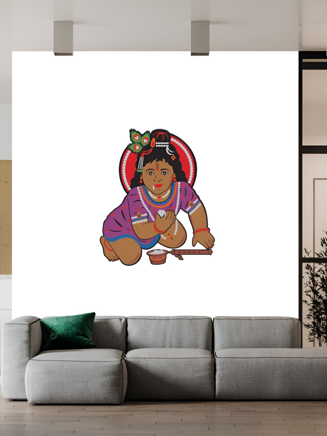 

Wallpics White & Purple Religious Printed Waterproof Wall Sticker