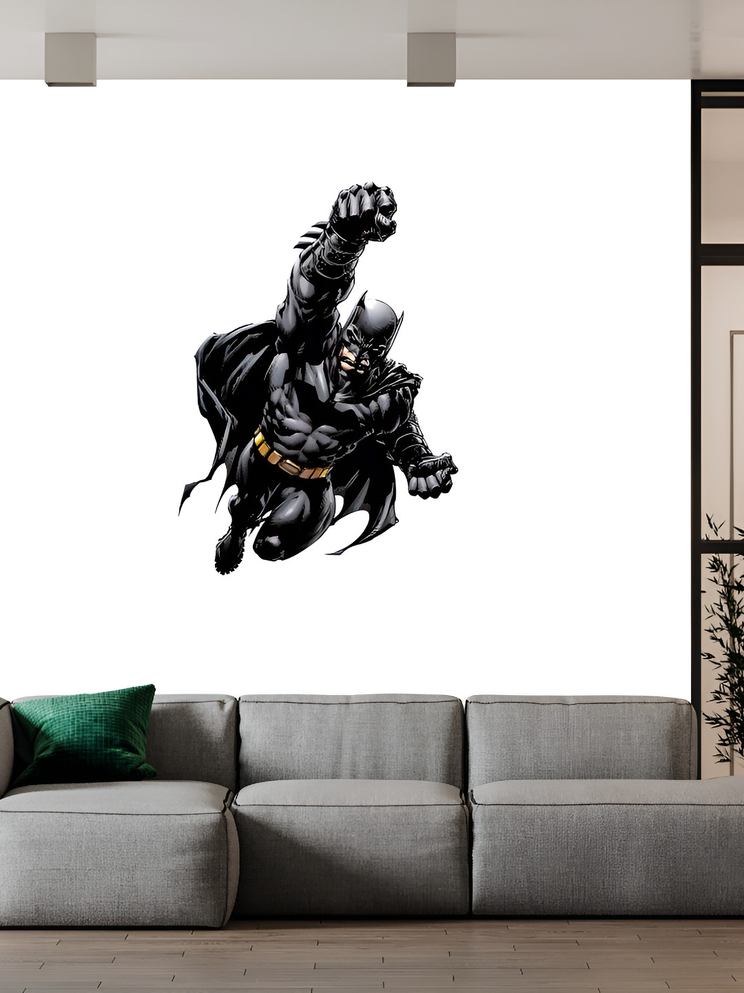 

Wallpics Grey & Black Printed Waterproof Wall Sticker
