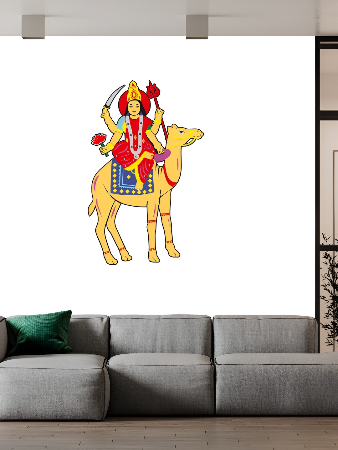

Wallpics Yellow & Red Printed Waterproof Vinyl Wall Sticker