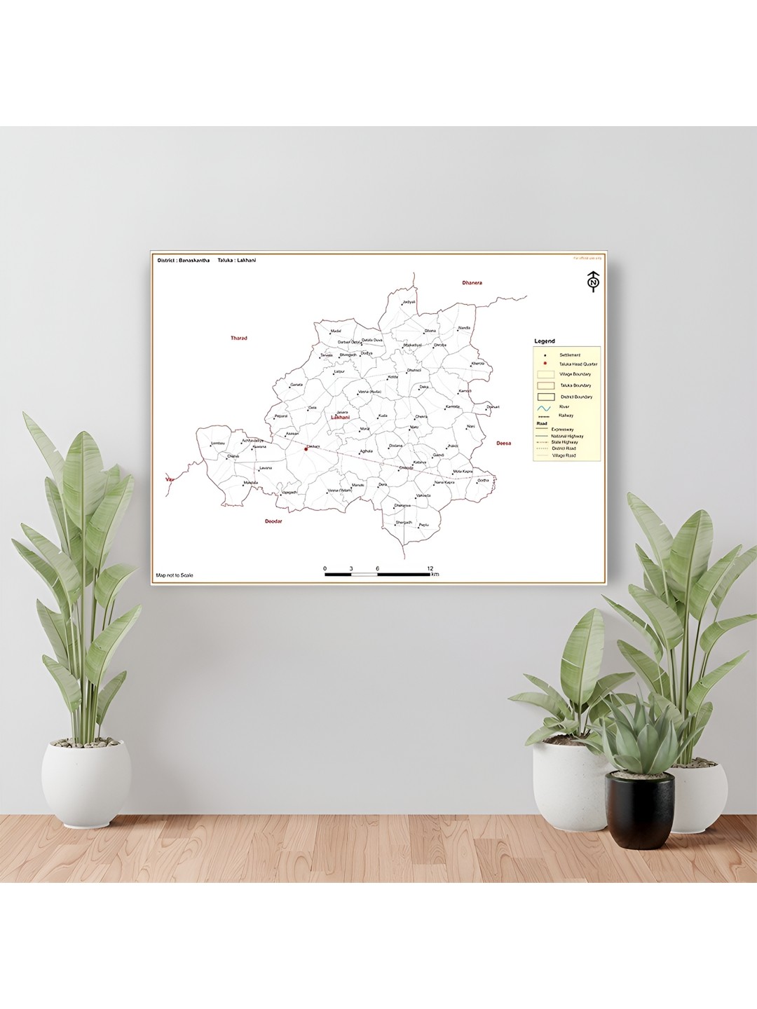 

Wallpics White & Blue District Map Printed Waterproof Self-Adhesive Wall Sticker