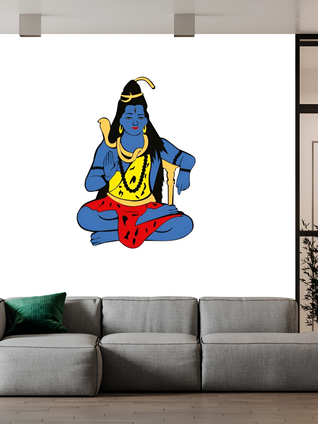 

Wallpics Yellow & Blue Shivji Printed Waterproof Self-Adhesive Wall Sticker