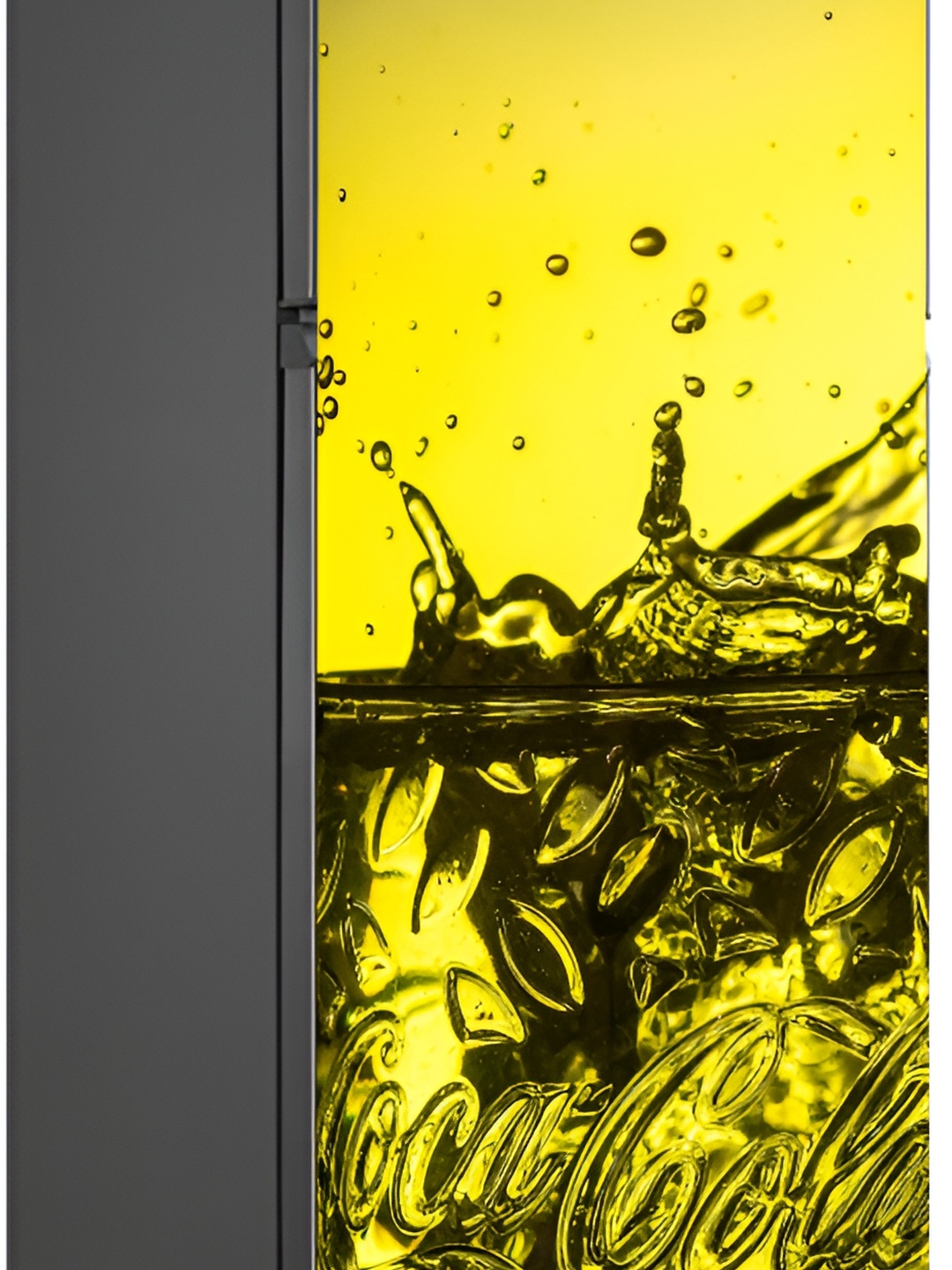 

Wallpics Yellow & Black Abstract Printed Water Resistant Fridge Sticker