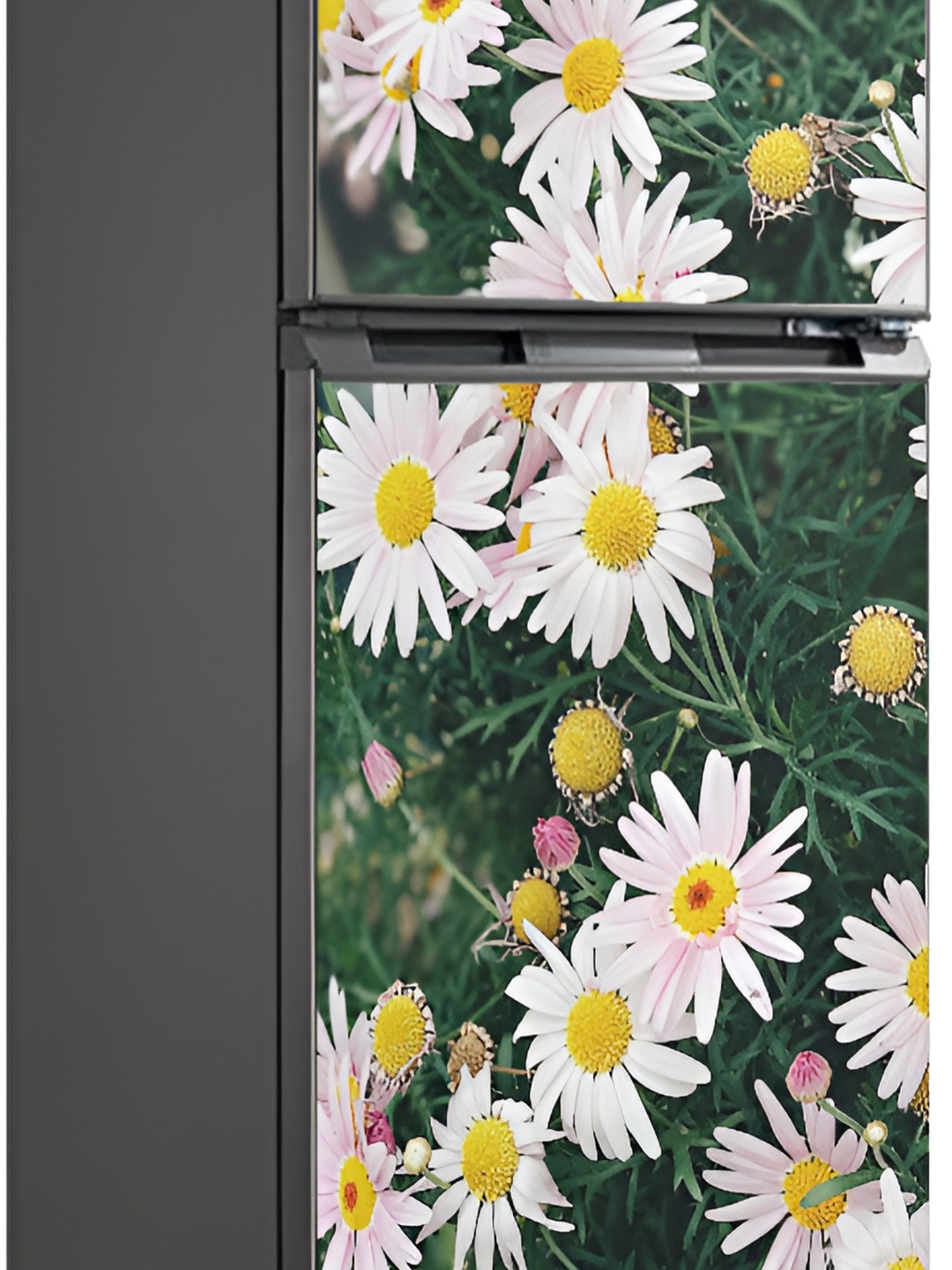 

Wallpics Green & White Printed Waterproof Fridge Sticker