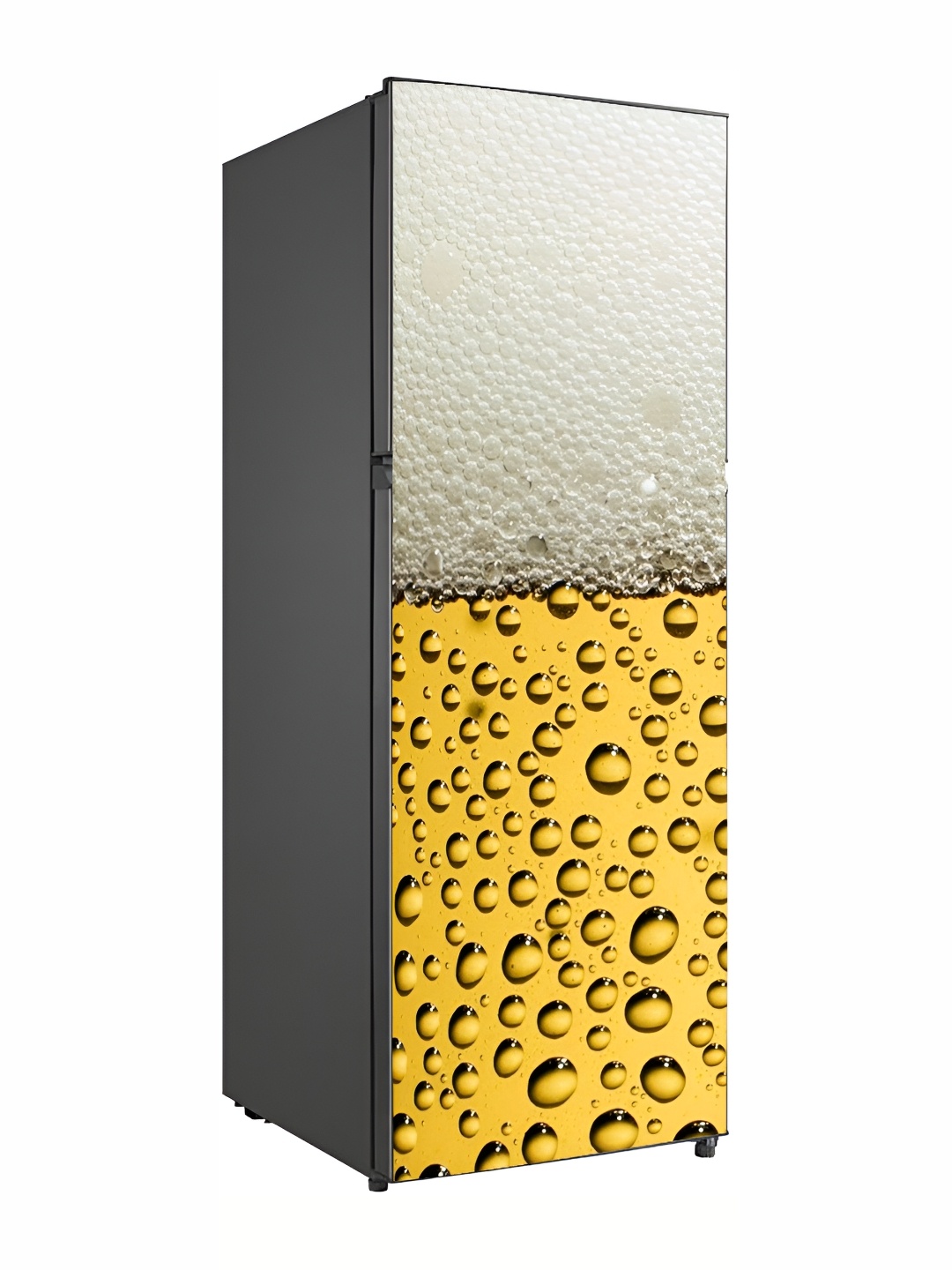 

Wallpics Beige & Yellow Abstract Printed Water Resistant Fridge Sticker