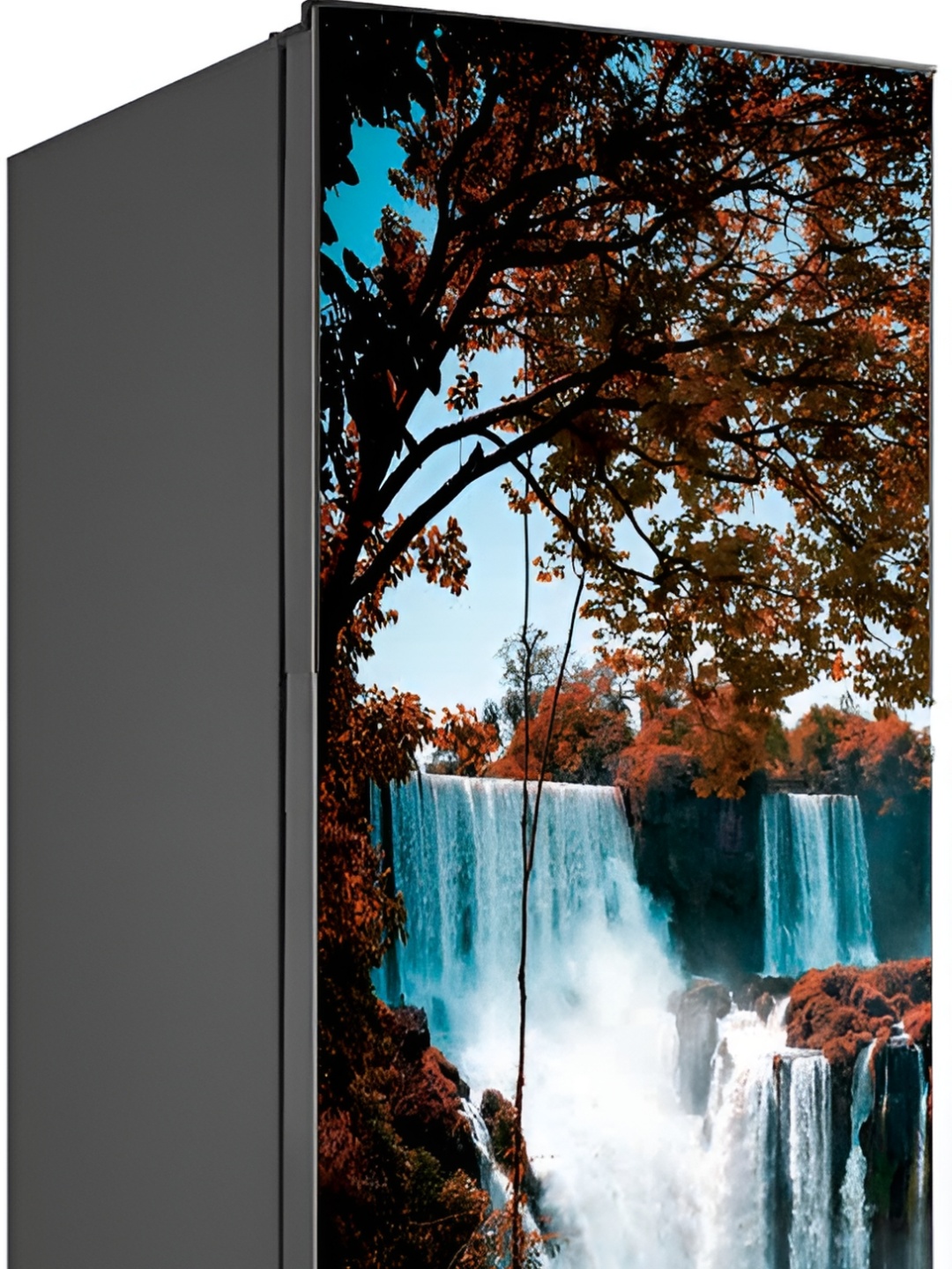 

Wallpics Blue & Brown Printed Water-Proof Fridge Sticker