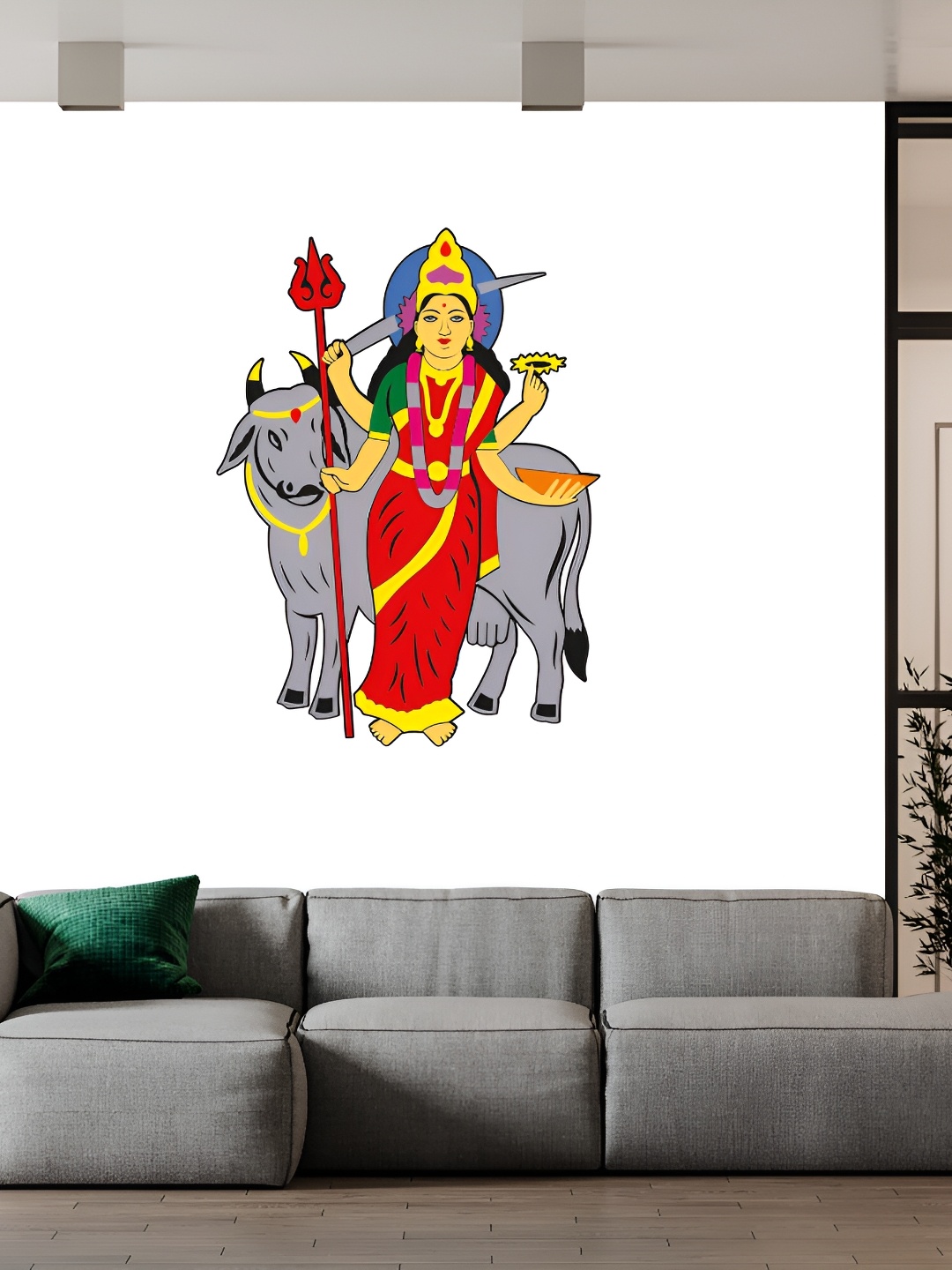 

Wallpics Red & Grey Printed Waterproof Wall Sticker