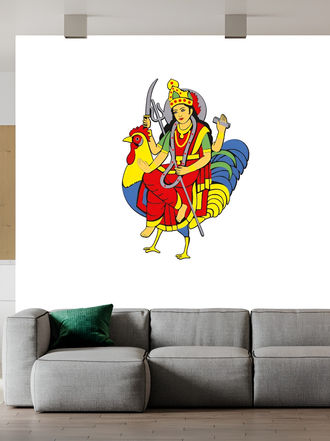 

Wallpics Red & Yellow Religious Printed Water Proof Wall Sticker