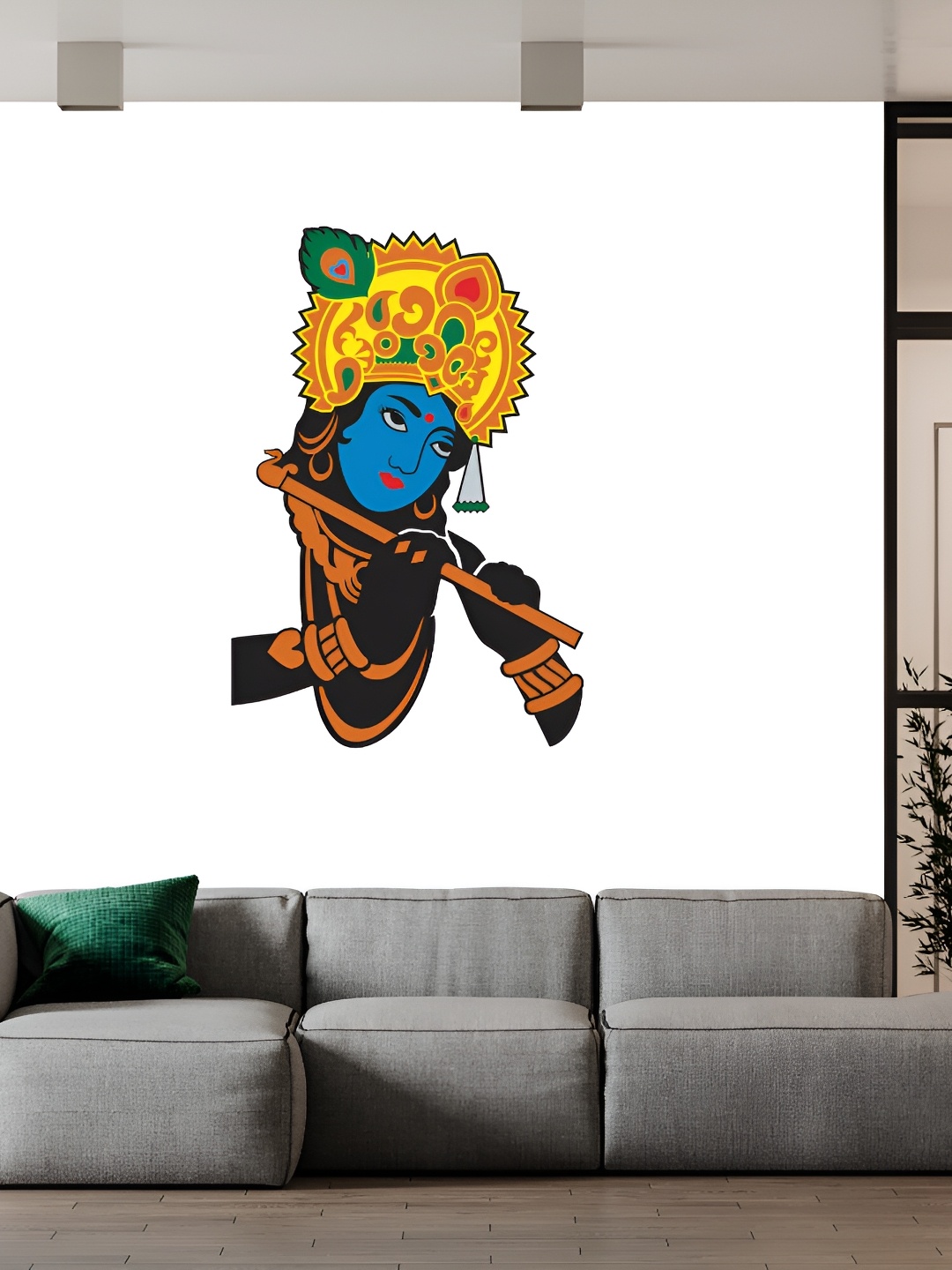 

Wallpics Blue & Black Printed Waterproof Wall Sticker