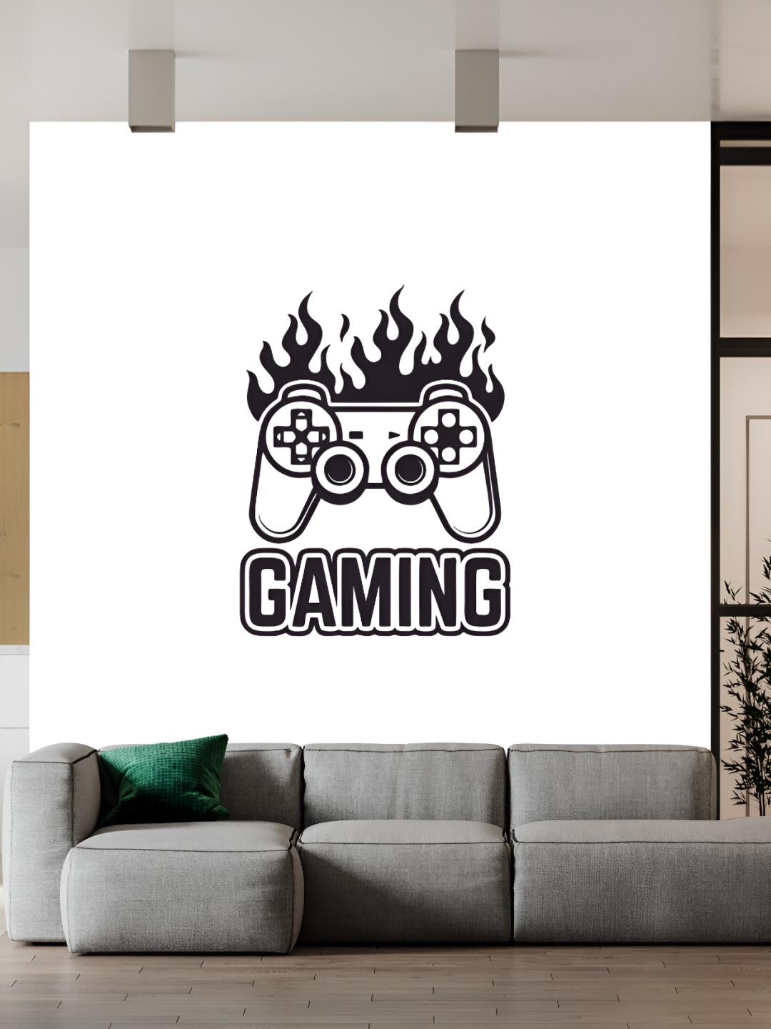 

Wallpics White & Black Printed Waterproof Wall Sticker