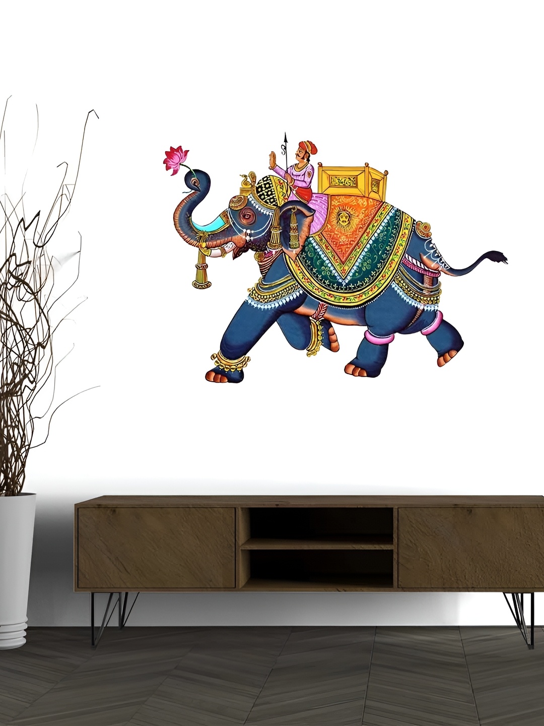 

Wallpics Blue & Yellow Printed Waterproof Wall Sticker