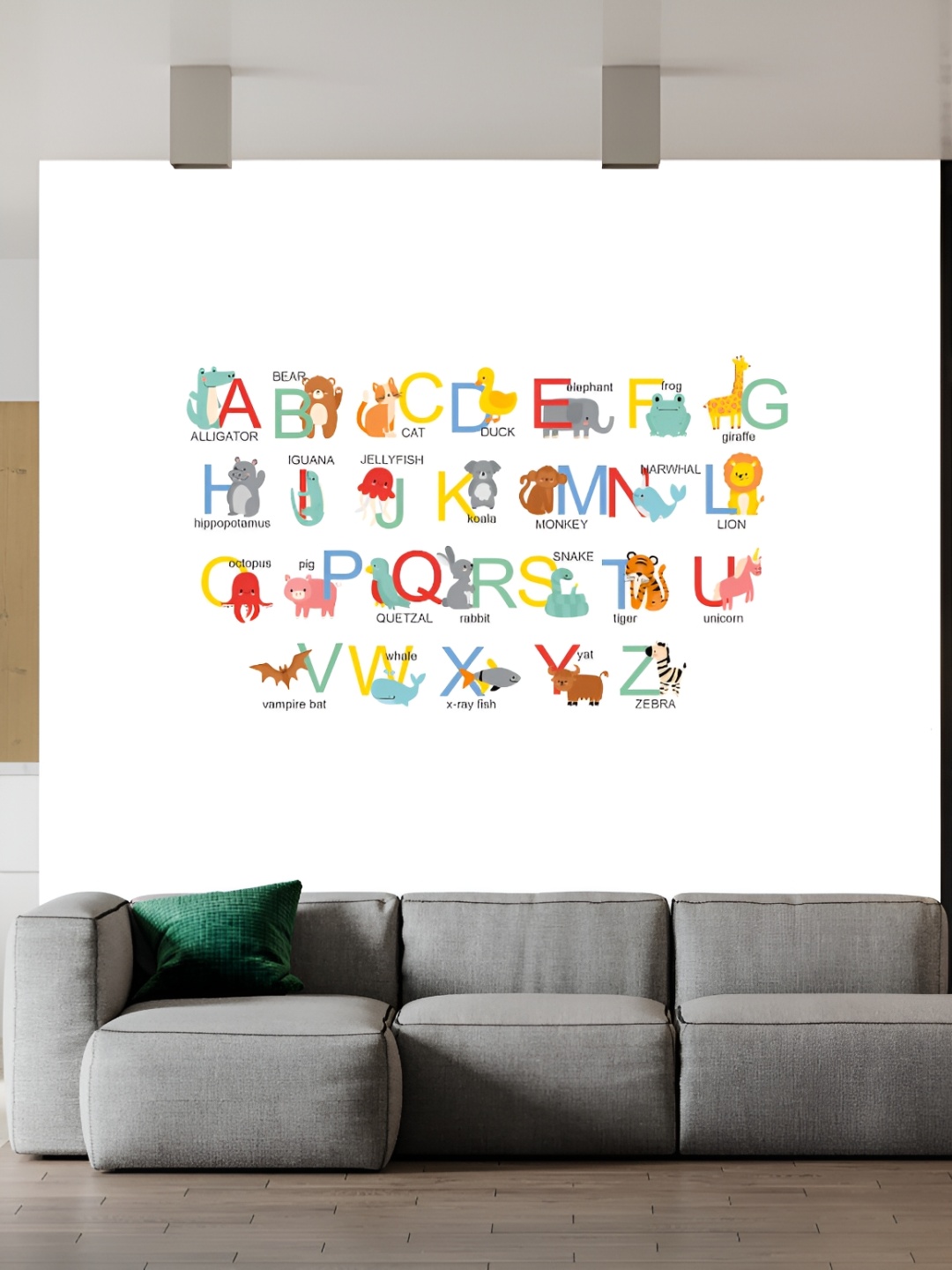 

Wallpics White & Green Printed Waterproof Wall Sticker