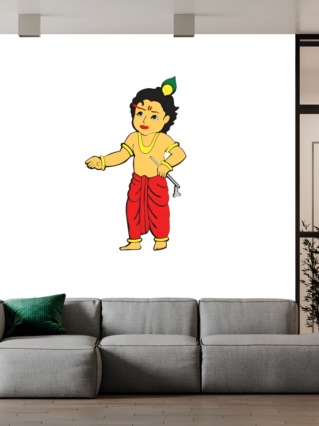 

Wallpics White & Yellow Religious Printed Waterproof Wall Sticker