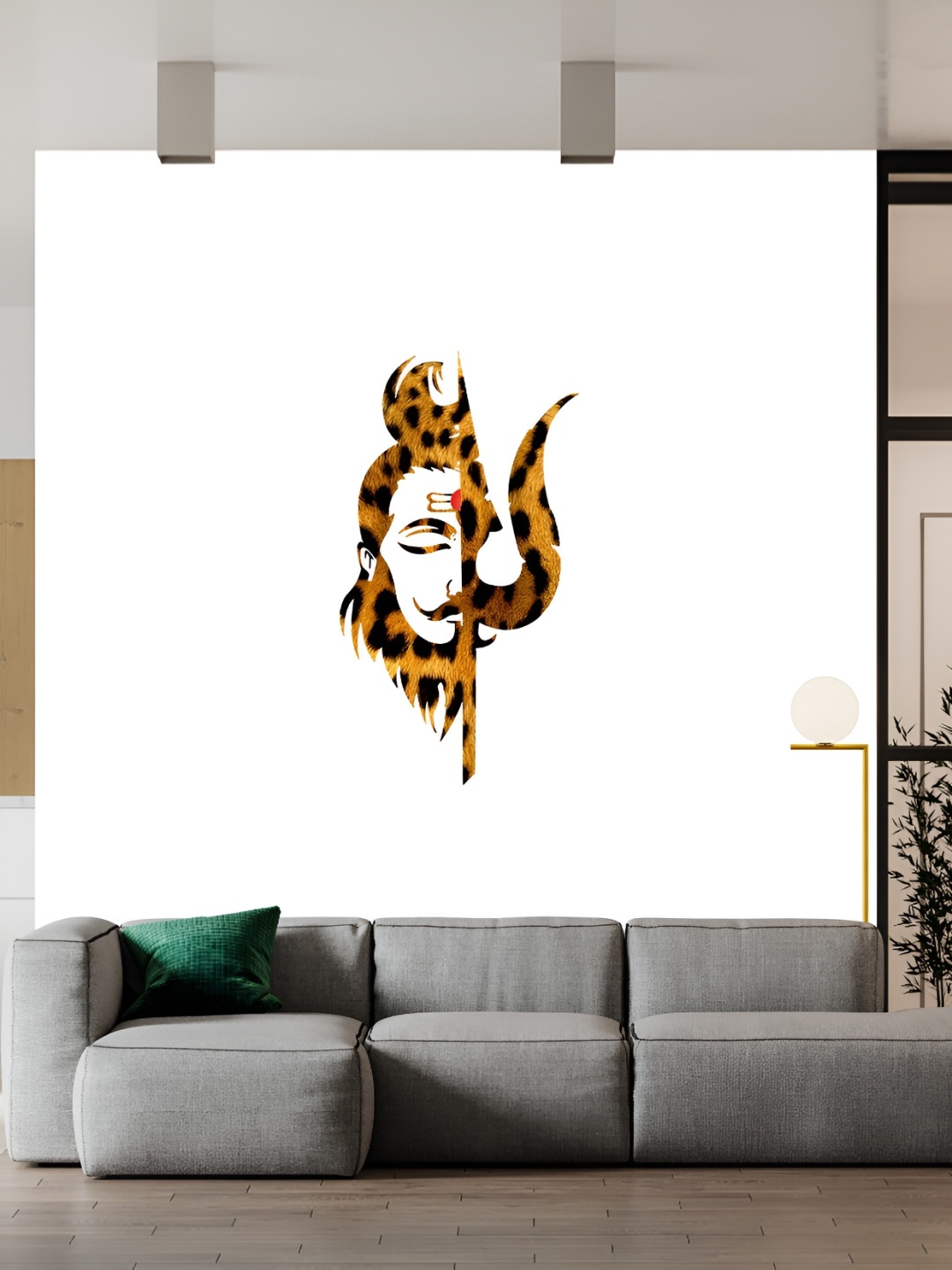 

Wallpics Orange & Black Lord Shiva Printed Water Resistant Wall Sticker