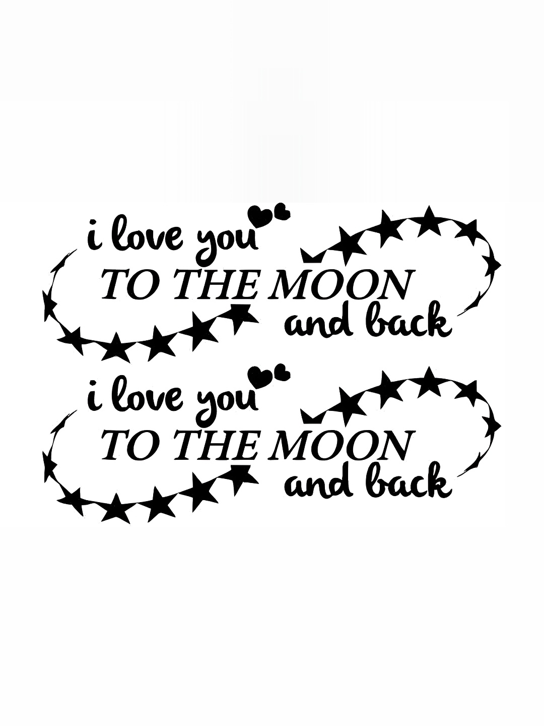 

Wallpics White & Black I Love You To The Moon And Back Printed Waterproof Wall Sticker