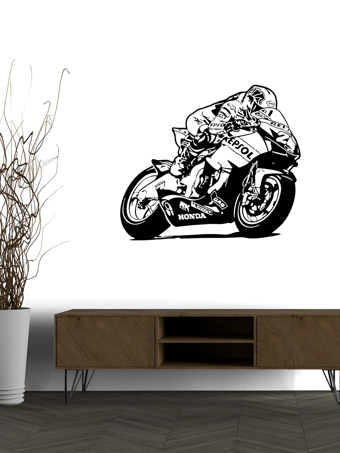 

Wallpics Black & White Printed Waterproof Self-Adhesive Wall Sticker