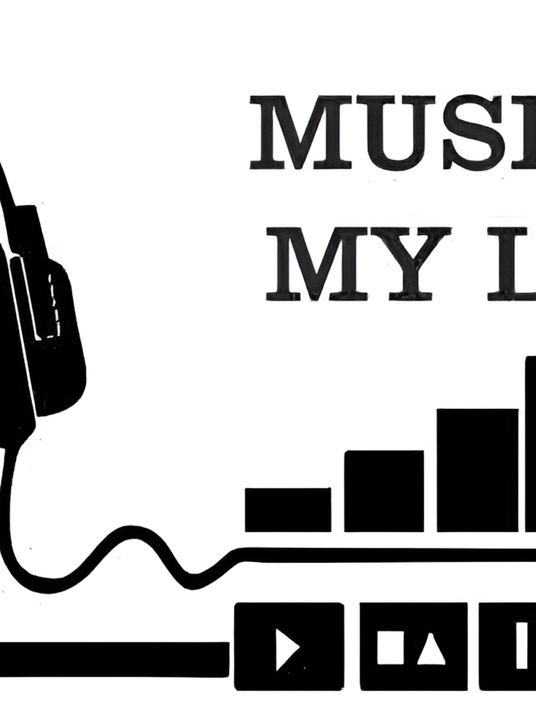 

Wallpics Black Music Is My Life Printed Waterproof Wall Sticker