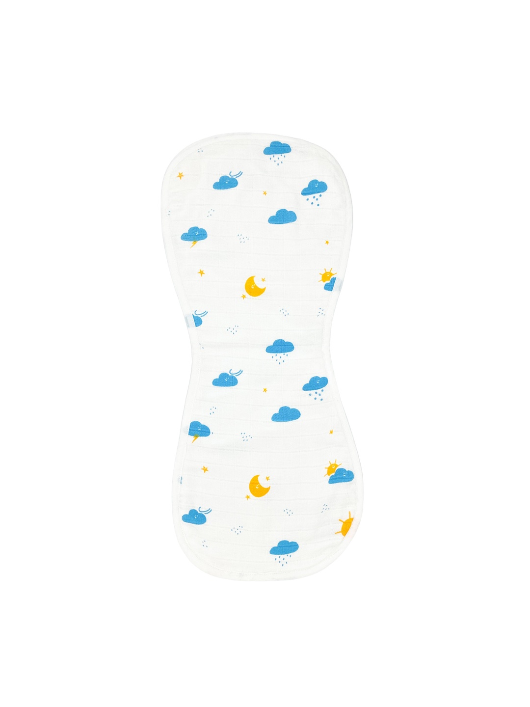 

BAESD Kids Printed Organic Muslin Reversible Burp Cloth, White