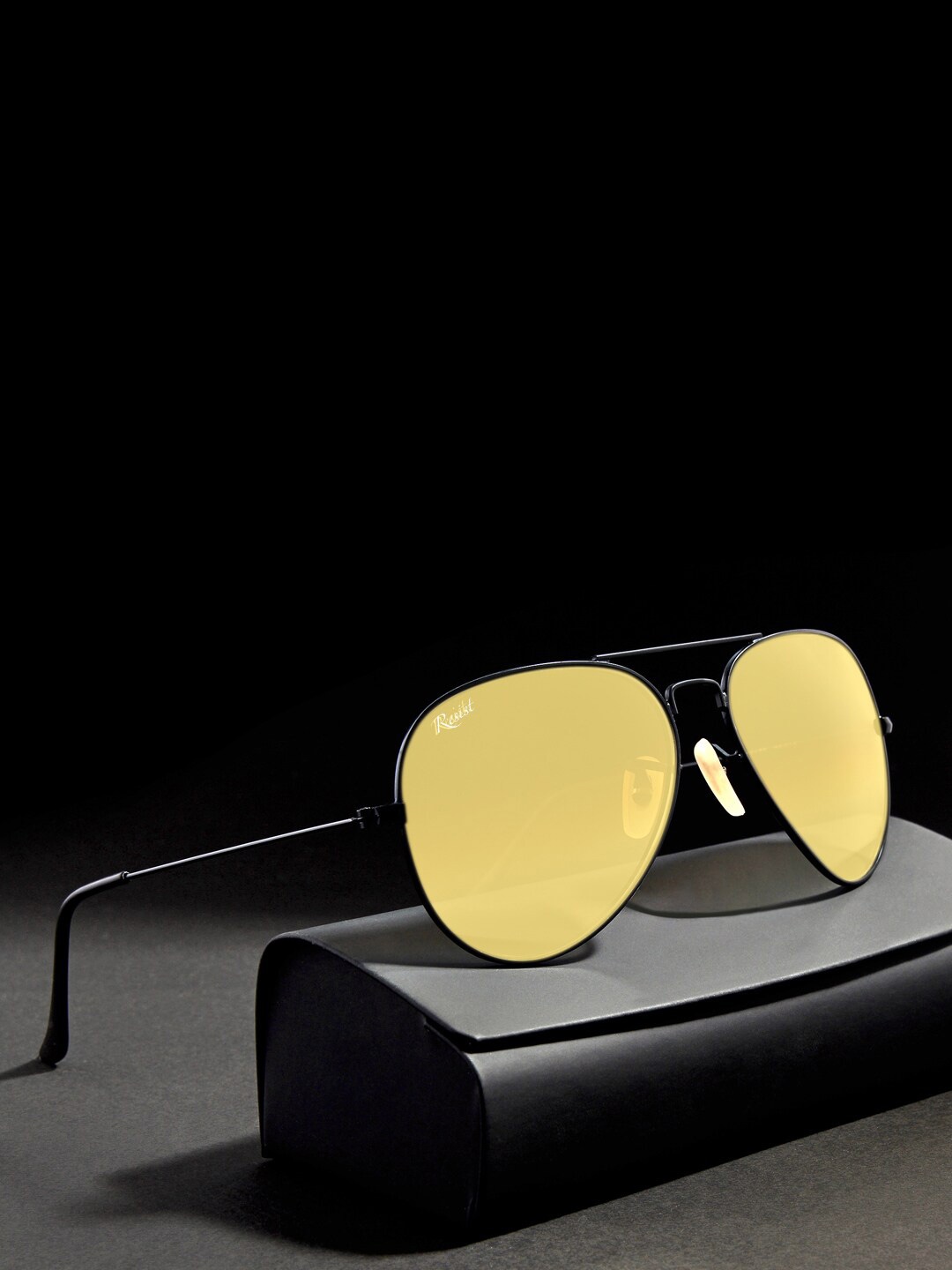 

RESIST EYEWEAR Unisex Aviator Sunglasses with UV Protected Lens AIRCRAFTS BLK YELLOW CANDY