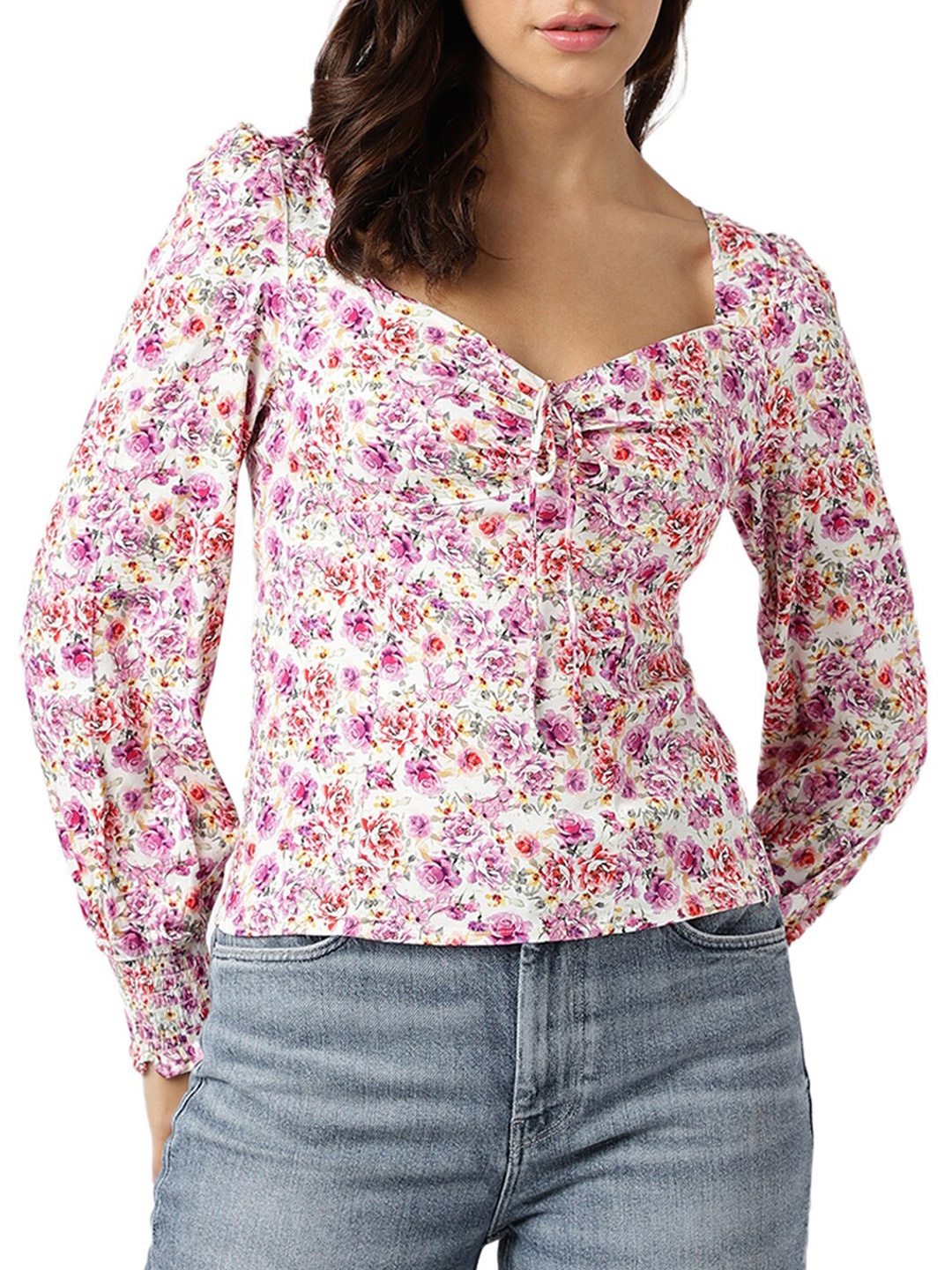 

GUESS Floral Opaque Printed Casual Shirt, Multi