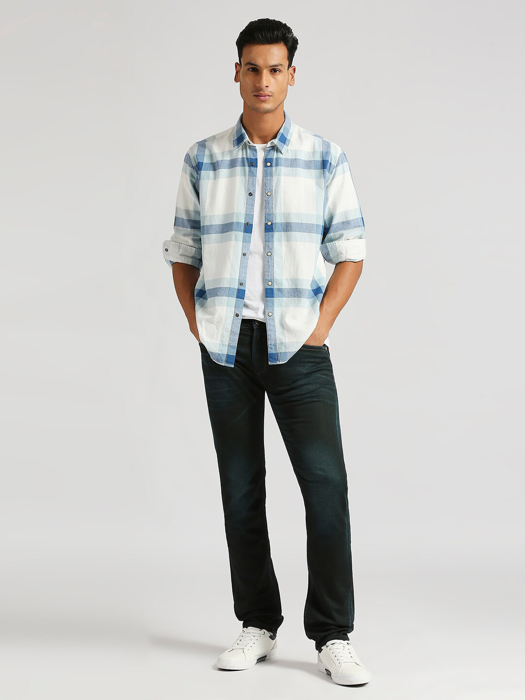 

Pepe Jeans Tartan Checked Pure Cotton Casual Shirt, White