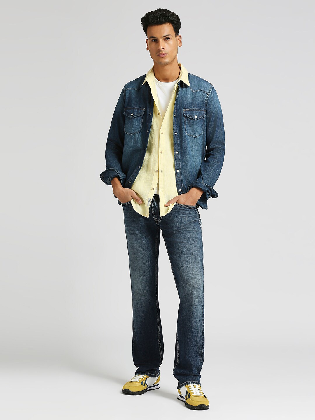 

Pepe Jeans Linen Chambray Weave Casual Shirt, Yellow