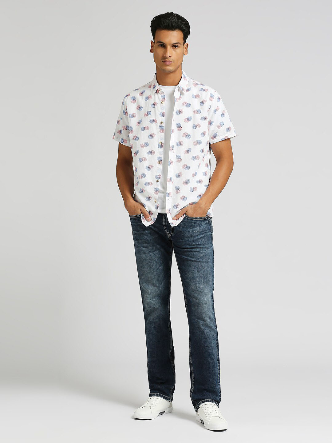 

Pepe Jeans Tropical Printed Pure Linen Casual Shirt, White