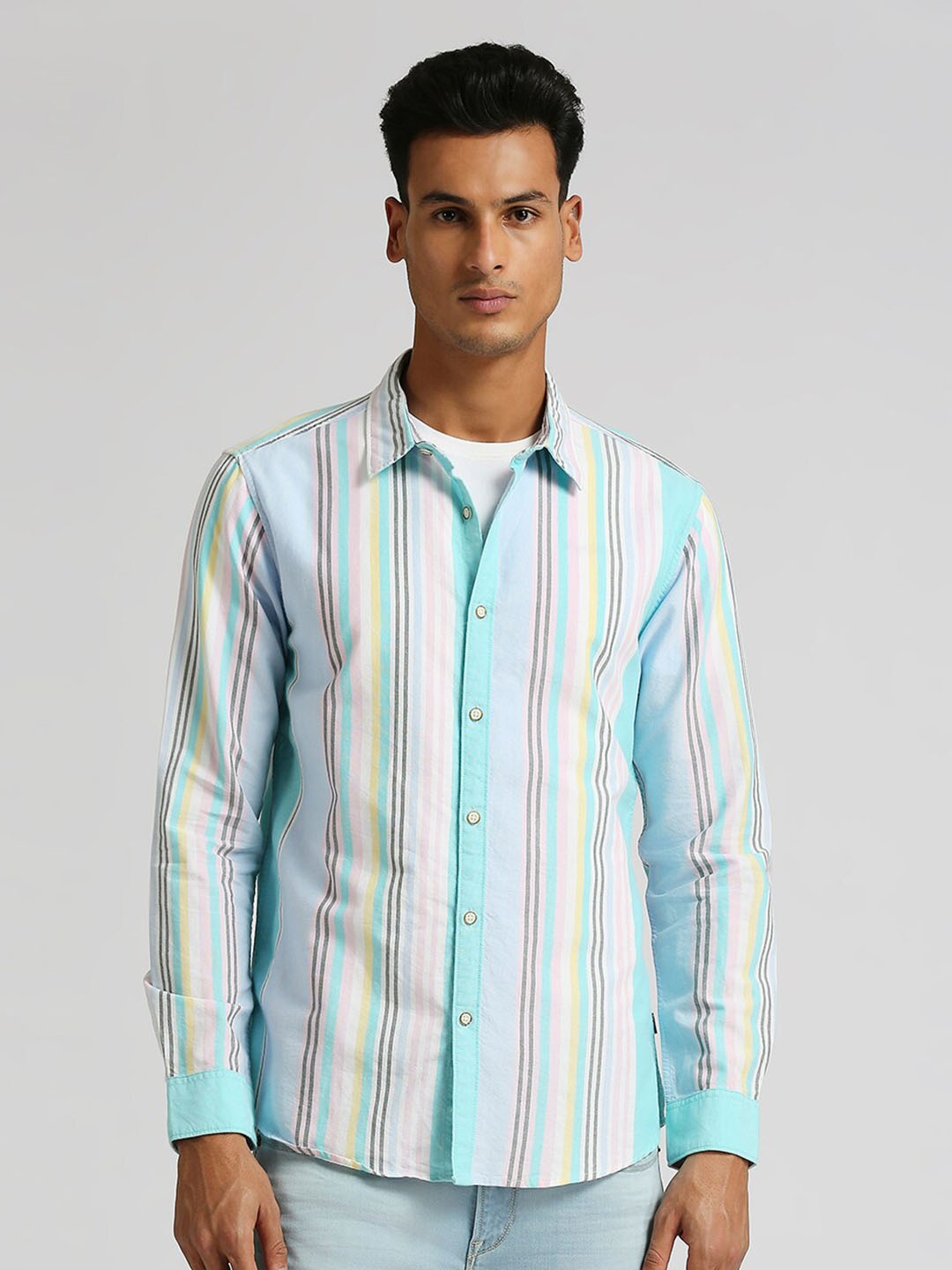 

Pepe Jeans Striped Pure Cotton Casual Shirt, Blue