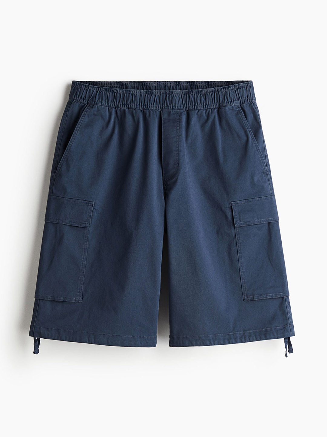 

H&M Men Loose Fit Twill Cargo Shorts, Blue