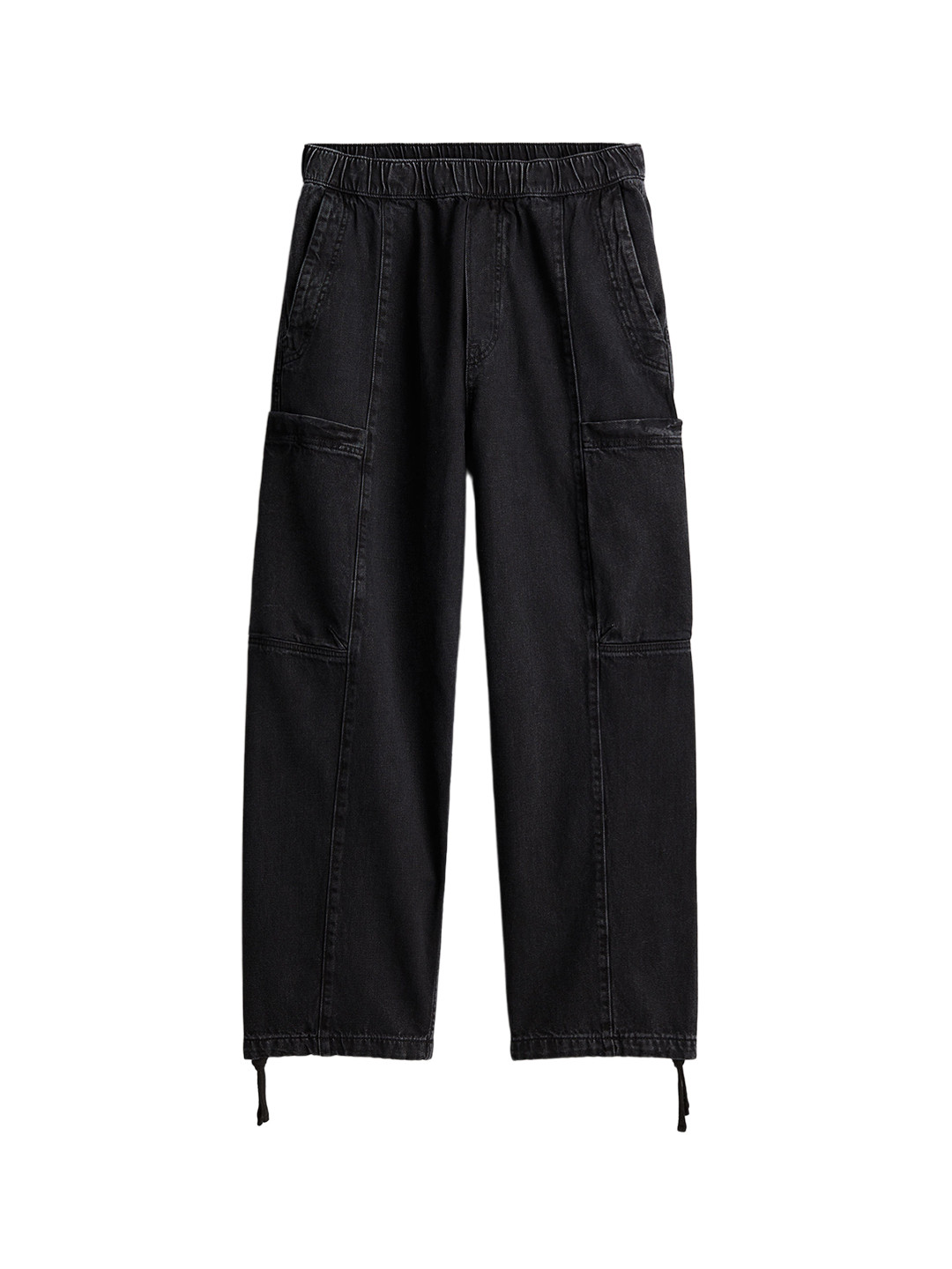 

H&M Men Loose Fit Cargo Trouser, Black