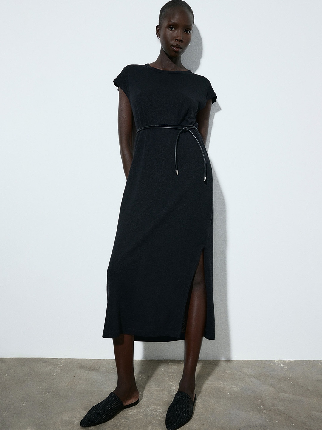 

H&M Women Midi Dress, Black