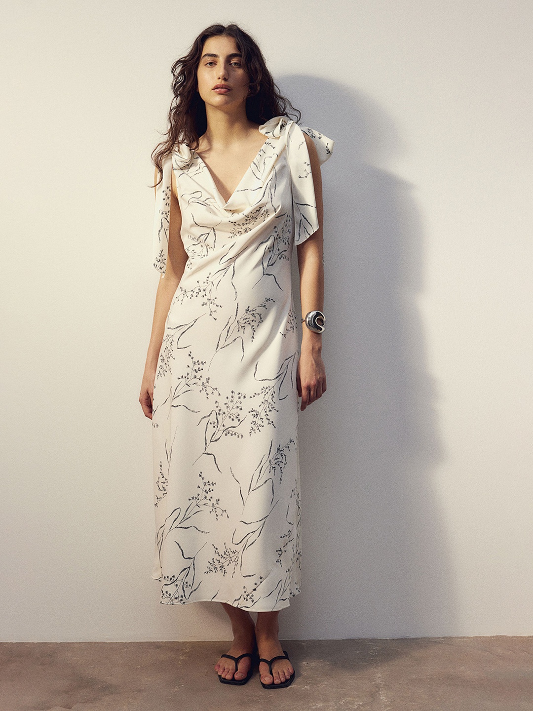 

H&M Women Tie Strap Dress, White