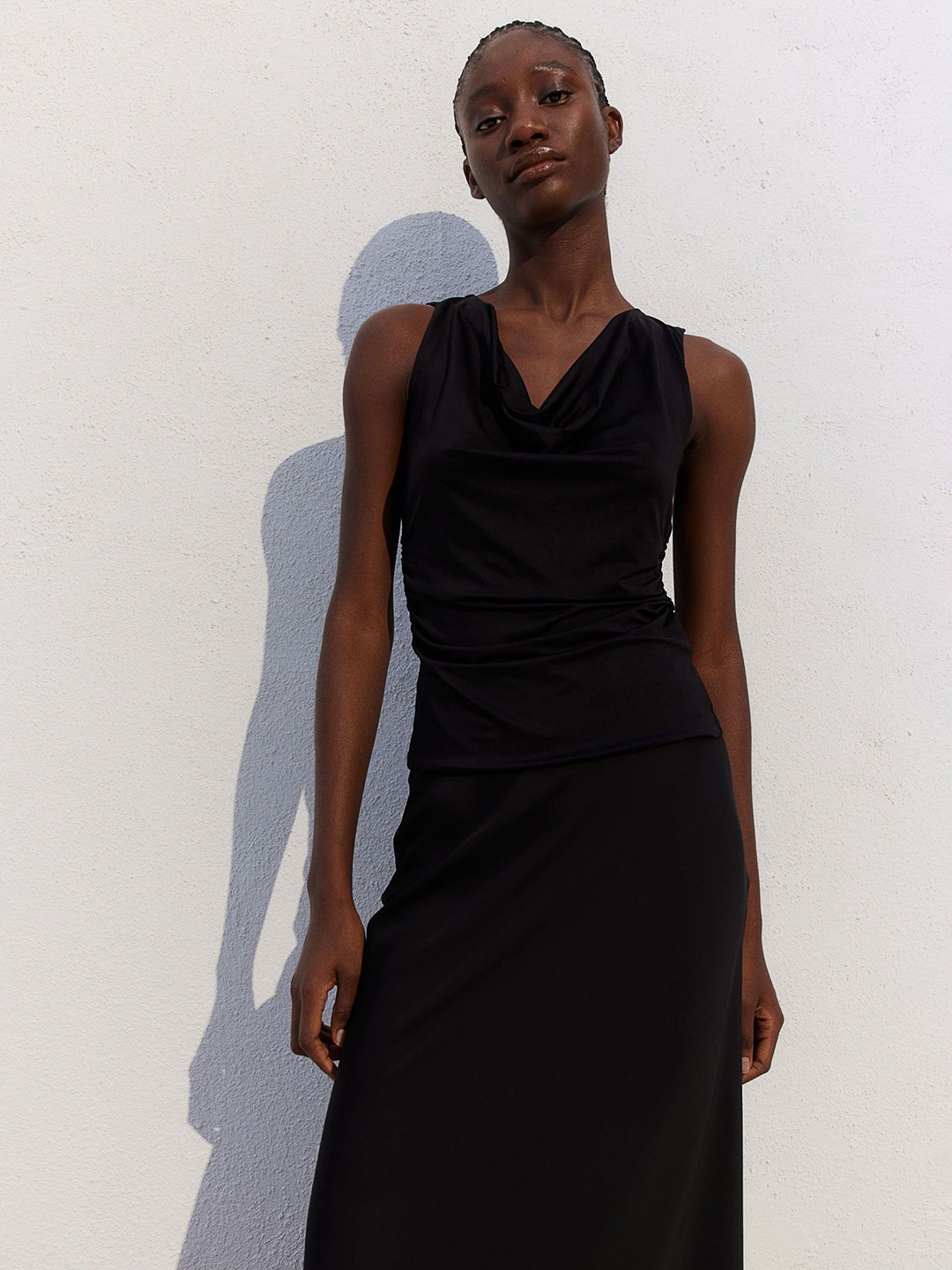 

H&M Draped Top, Black