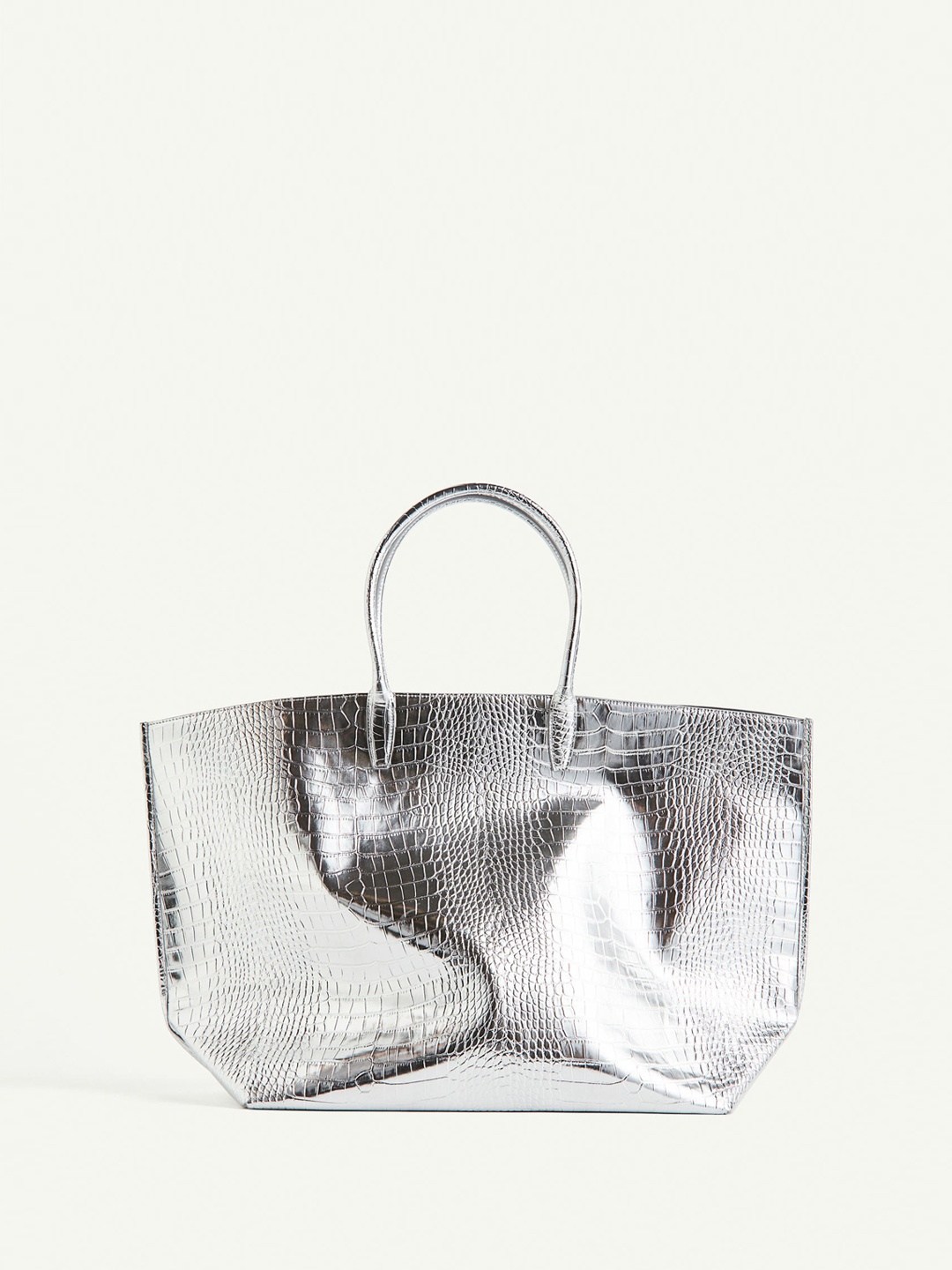 

H&M Women Large Shopper Handbag, Silver