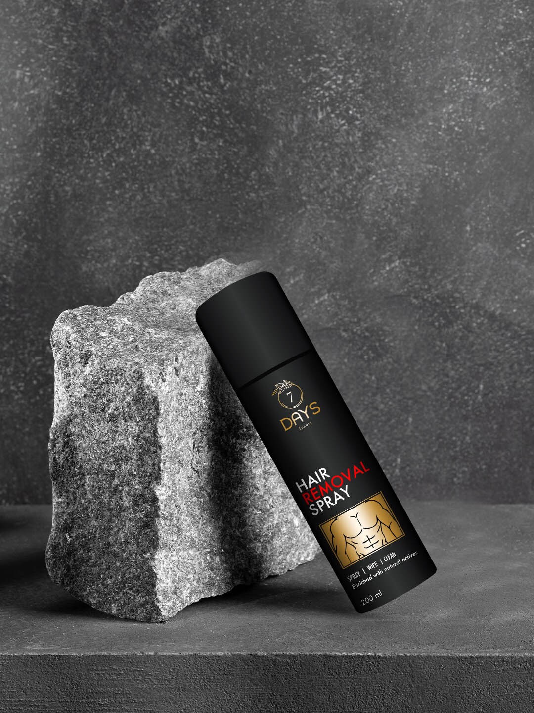 

7 DAYS Men Luxury Hair Removal Spray Enriched with Natural Actives - 200ml, Black