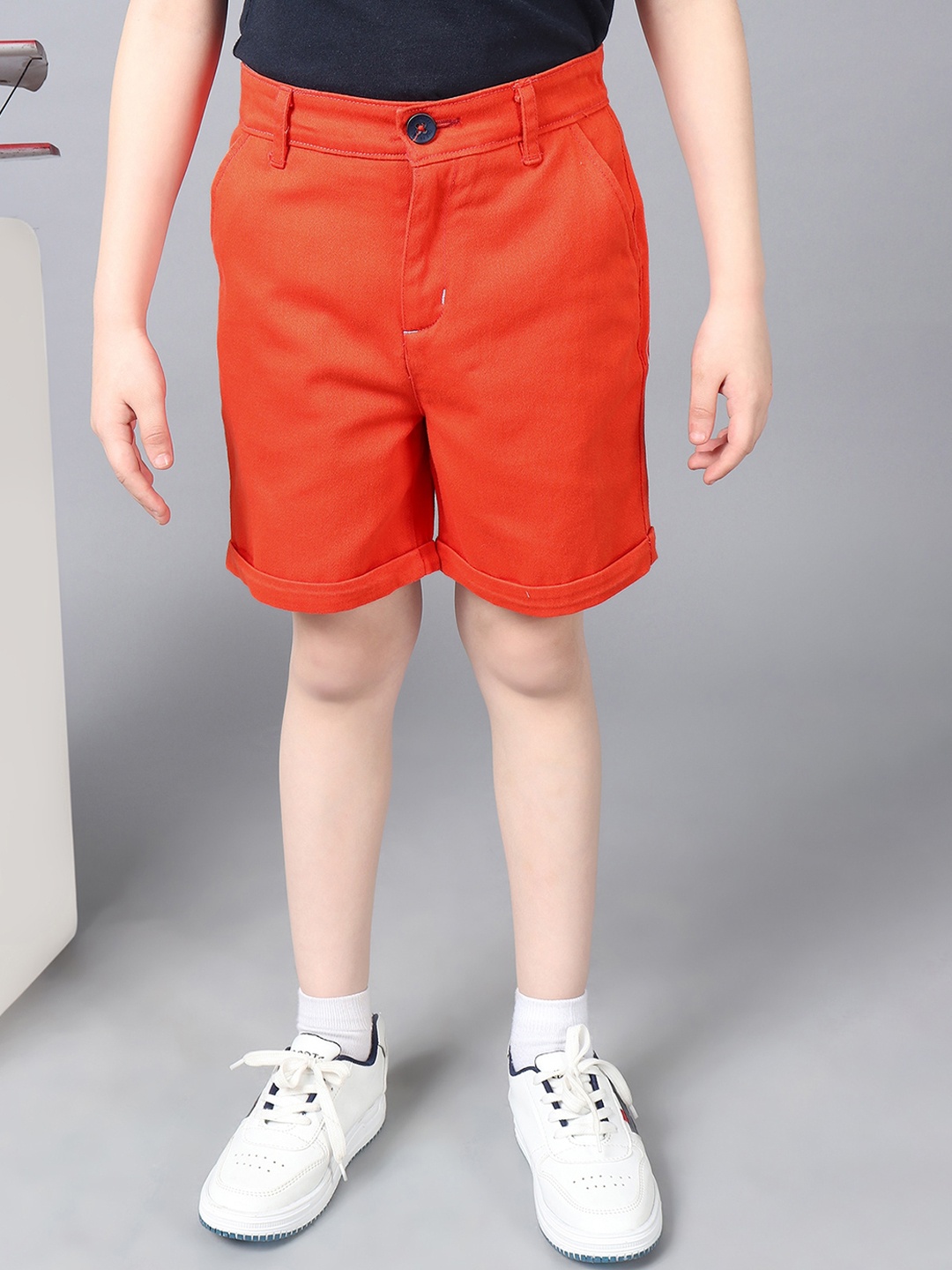 

One Friday Boys Cotton Regular Fit Shorts, Red