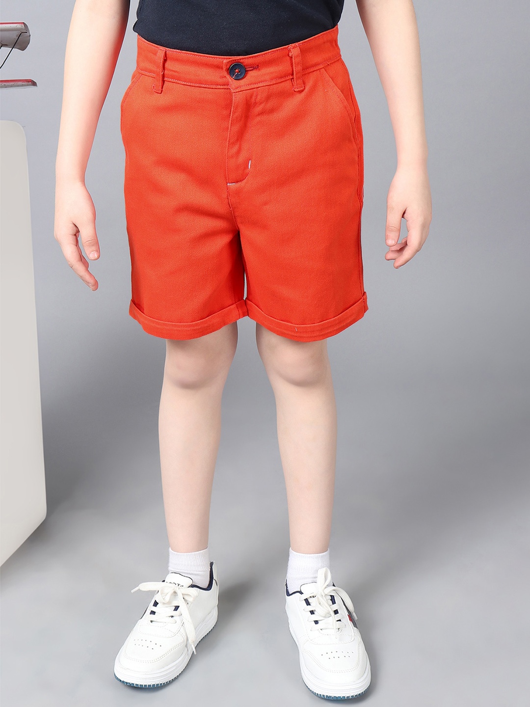 

One Friday Boys Cotton Regular Fit Shorts, Red