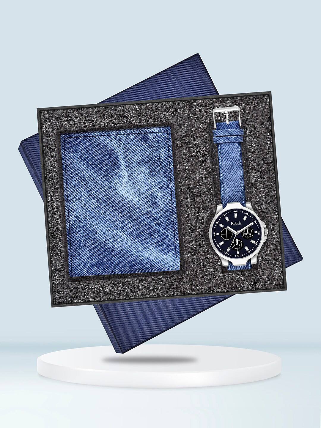 

Relish Men Watch and Wallet Accessory Gift Set, Blue