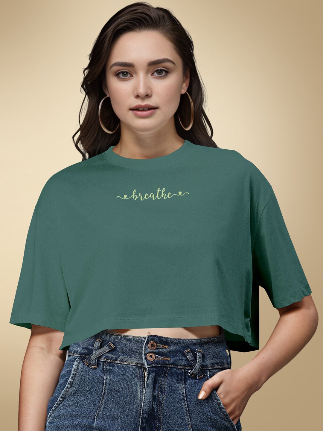 

HERE&NOW Typography Round Neck Boxy T-shirt, Blue