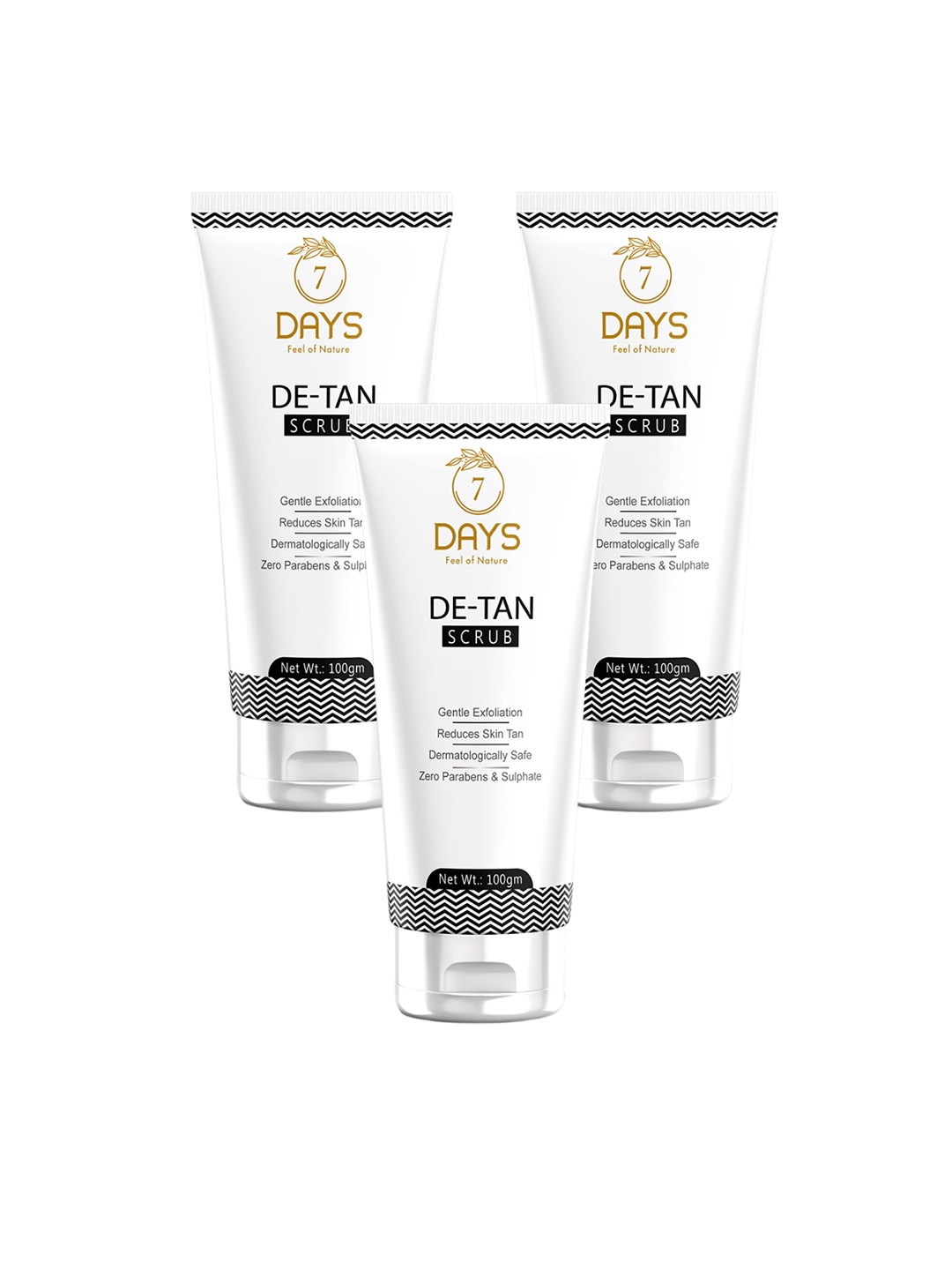 

7 DAYS Feel Of Nature Set Of 3 De-Tan Face Scrub With Vitamin C - 100g Each, White