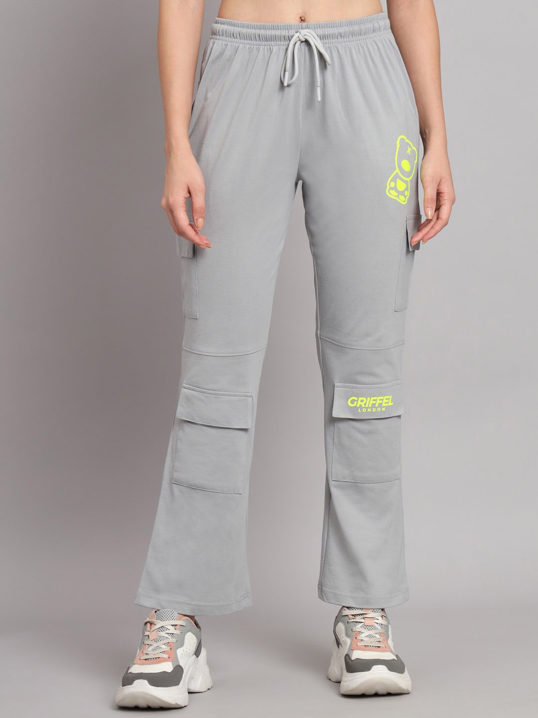 

GRIFFEL Women Mid Rise Track Pants, Grey