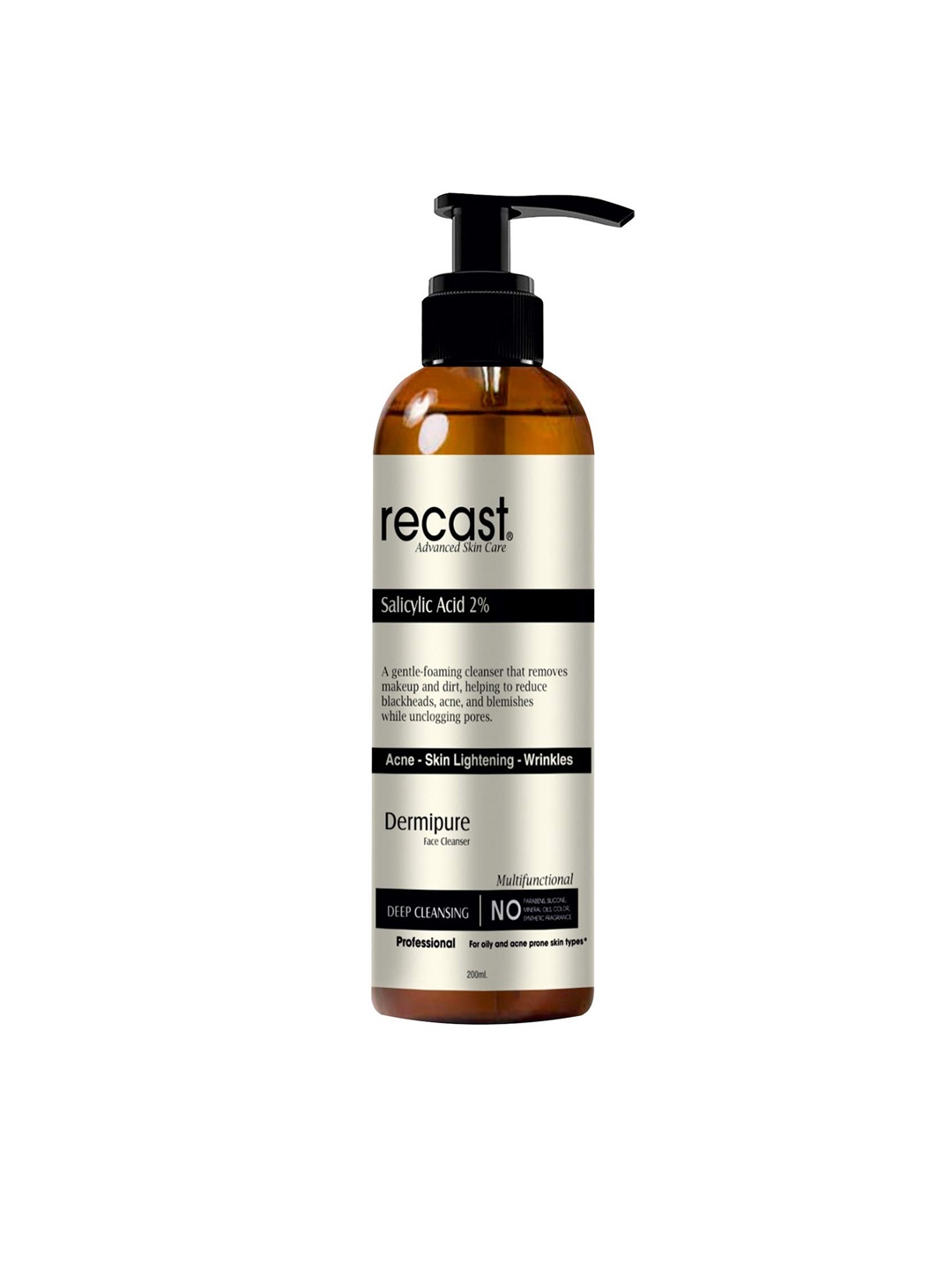 

recast Dermipure Face Cleanser With 2% Salicylic Acid For Blackheads - 200ml, Beige