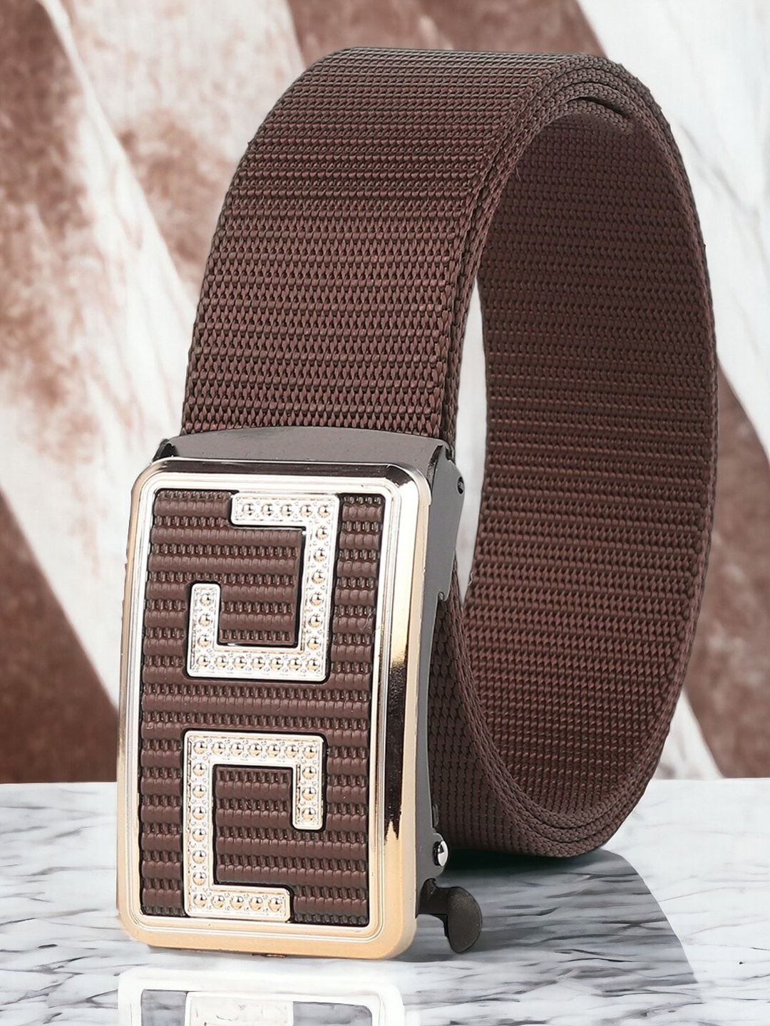 

The Roadster Lifestyle Co. Men Textured Belt, Brown