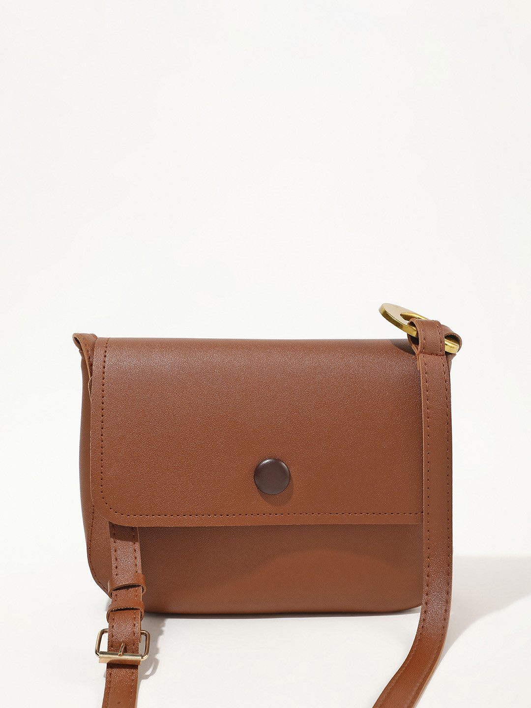 

LULU & SKY PU Oversized Structured Handheld Bag, Brown