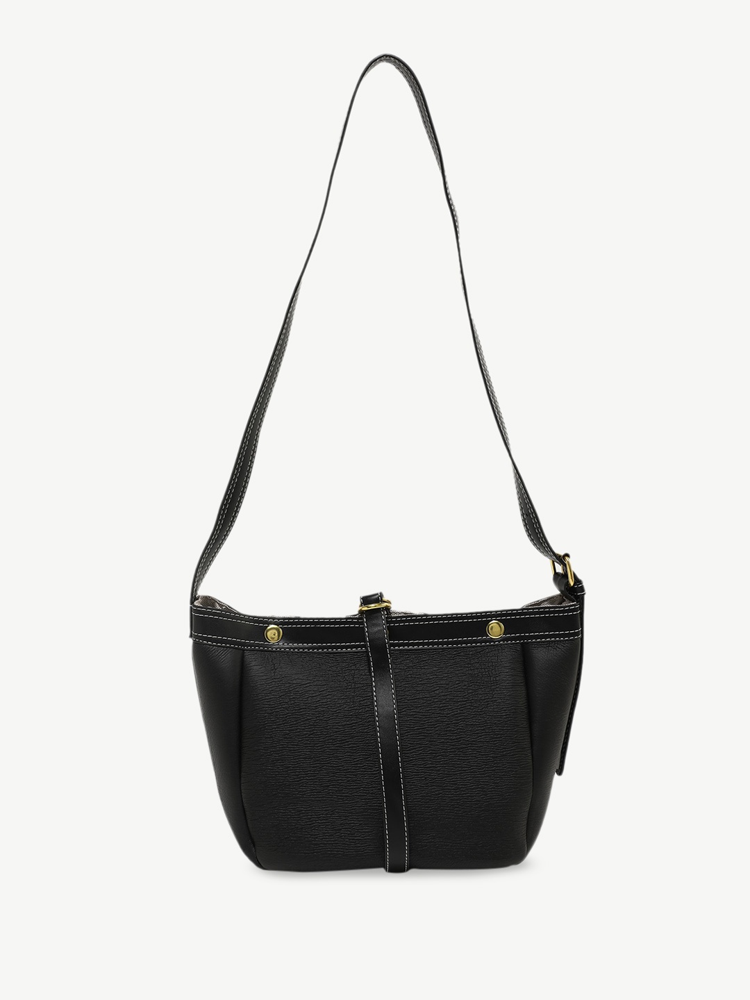 

LULU & SKY PU Structured Sling Bag, Black